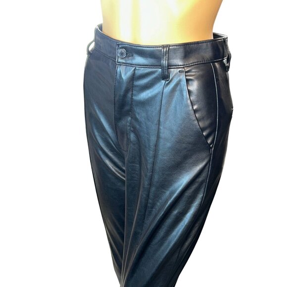 Abercrombie & Fitch Womens 90s Straight Ultra High Rise Faux Leather Pants Black - Picture 5 of 5